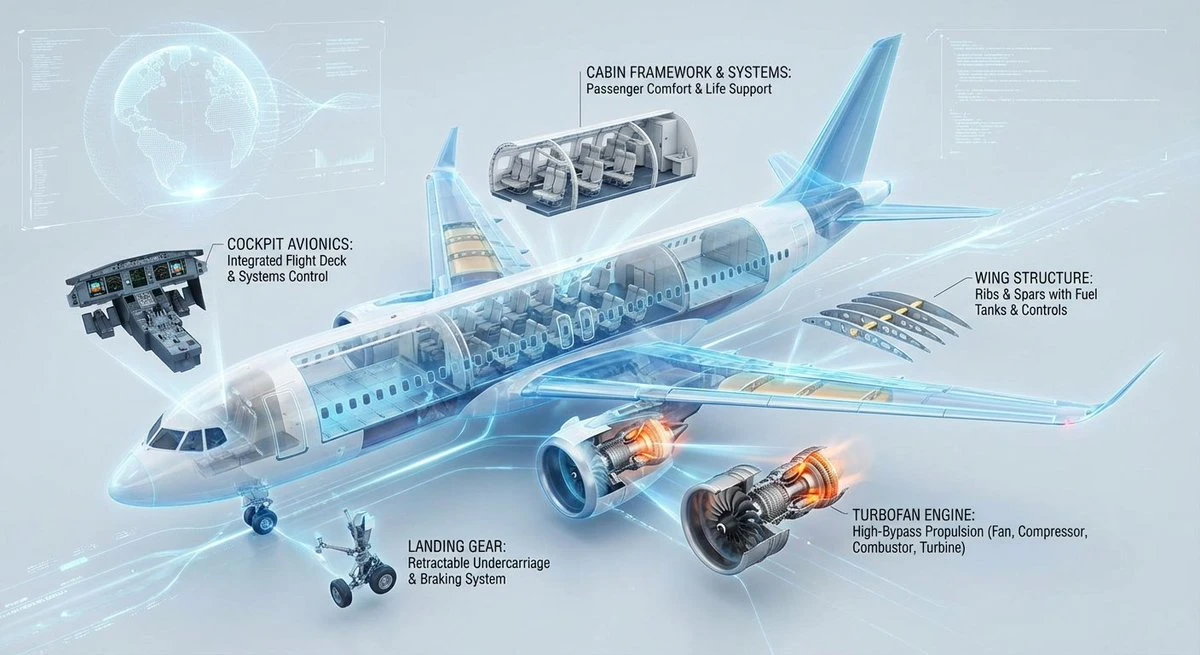 Airplane Cutaway Infographic