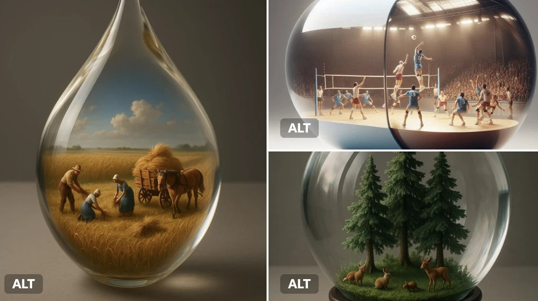 A Miniature 3D World in a Transparent Container